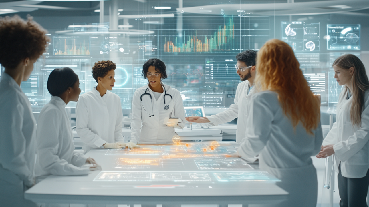 Lab technicians discussing